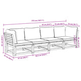 Salon de jardin 4 pcs avec coussins Bois d'acacia solide