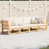 Salon de jardin 4 pcs avec coussins Bois d'acacia solide