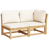 Salon de jardin avec coussins 9 pcs bois massif d'acacia