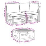 Salon de jardin avec coussins 9 pcs bois massif d'acacia