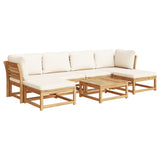 Salon de jardin avec coussins 7 pcs bois massif d'acacia