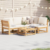 Salon de jardin avec coussins 5 pcs Bois d'acacia solide