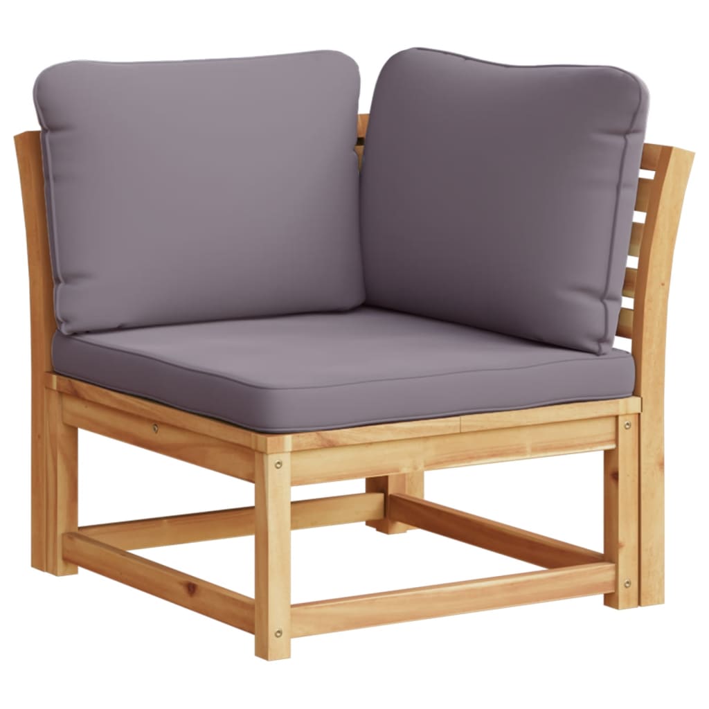 Salon de jardin 4 pcs avec coussins Bois d'acacia solide