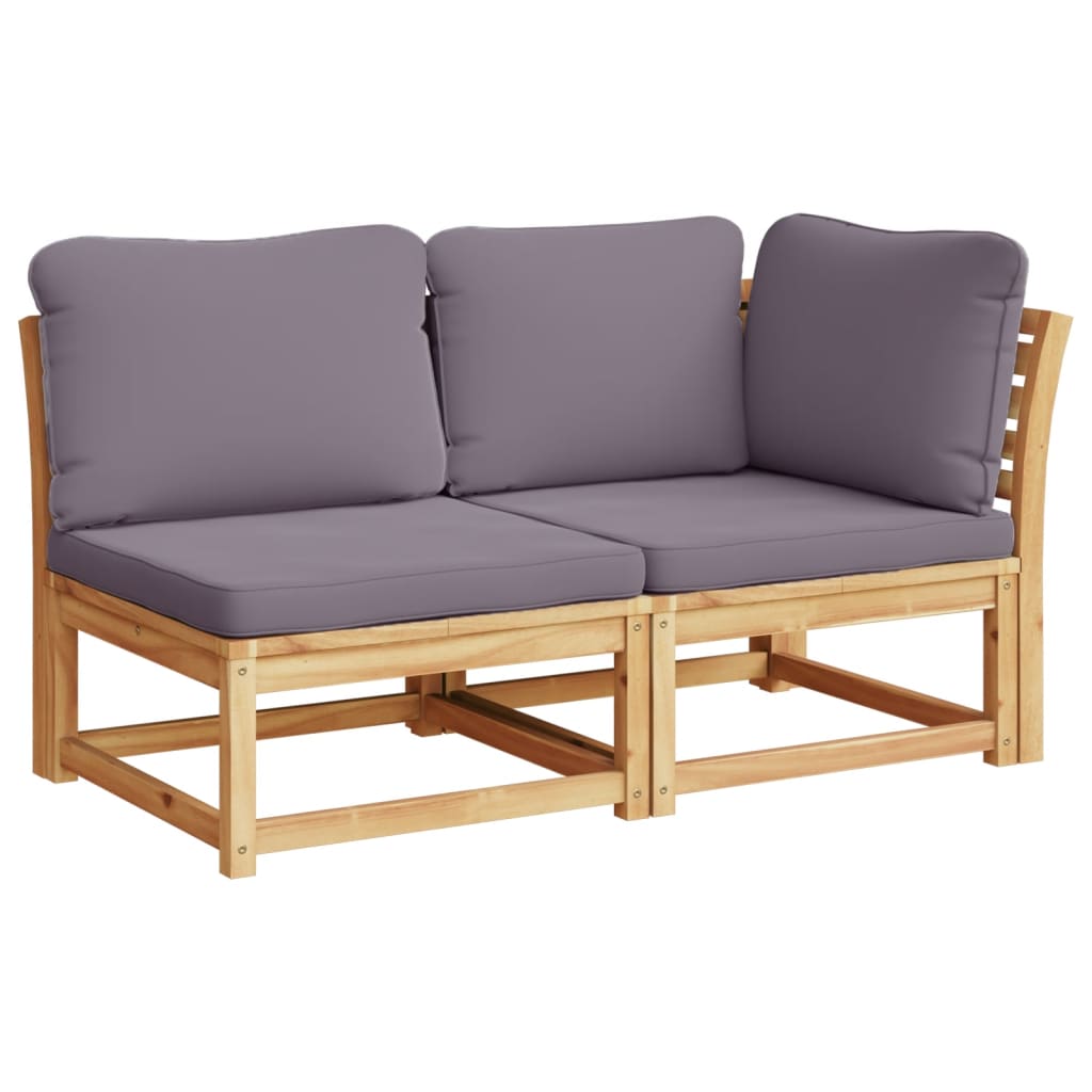 Salon de jardin avec coussins 5 pcs Bois d'acacia solide