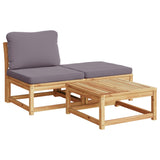 Salon de jardin avec coussins 5 pcs Bois d'acacia solide