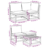 Salon de jardin avec coussins 5 pcs Bois d'acacia solide