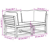 Gartensofa mit 2-Sitzer-Kissen aus massivem Akazienholz