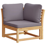 Salon de jardin 3 pcs avec coussins bois massif d'acacia