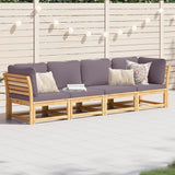 Salon de jardin 4 pcs avec coussins Bois d'acacia solide