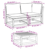 Salon de jardin avec coussins 9 pcs bois massif d'acacia