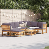 Salon de jardin avec coussins 8 pcs bois massif d'acacia