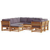 Garden furniture set with cushions 10 pcs solid acacia wood