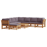 Salon de jardin avec coussins 9 pcs bois massif d'acacia