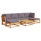 Salon de jardin avec coussins 7 pcs bois massif d'acacia