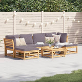 Salon de jardin avec coussins 7 pcs bois massif d'acacia