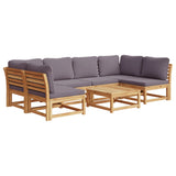 Salon de jardin avec coussins 7 pcs bois massif d'acacia