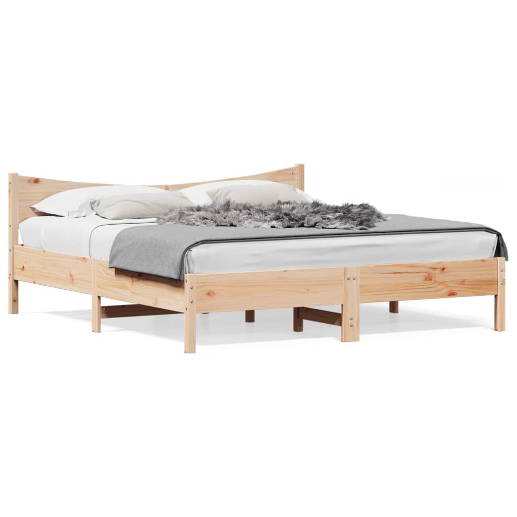 Cadre de lit sans matelas 200x200 cm bois massif de pin