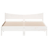 Cadre de lit sans matelas blanc 200x200 cm bois massif de pin