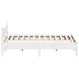 Cadre de lit sans matelas blanc 200x200 cm bois massif de pin