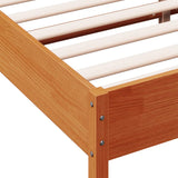 Bed frame without mattress brown wax 200x200cm solid pine wood