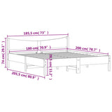 Bed frame without mattress 180x200 cm solid pine wood