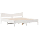 Cadre de lit sans matelas blanc 180x200 cm bois massif de pin