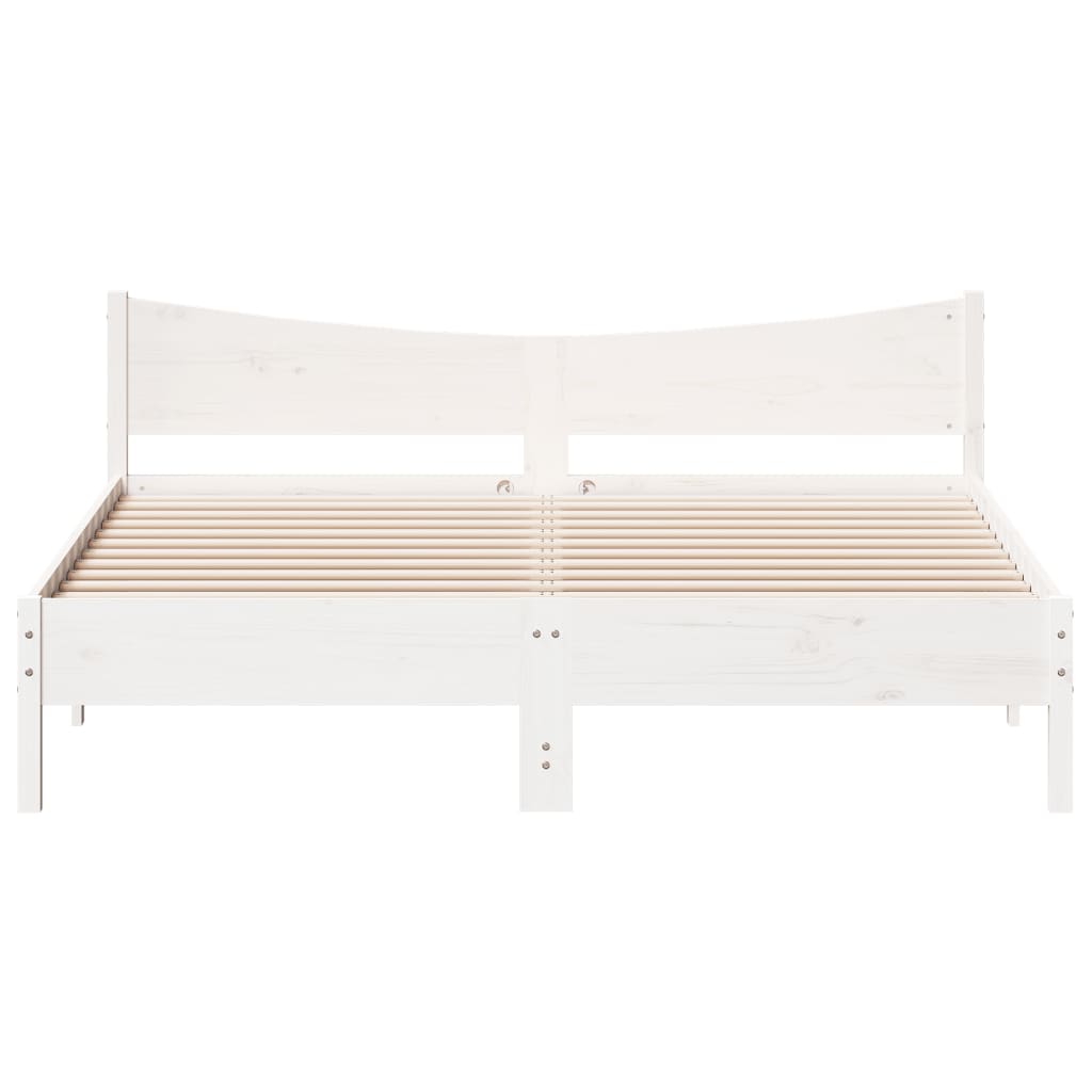 Cadre de lit sans matelas blanc 180x200 cm bois massif de pin