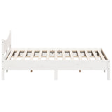 Cadre de lit sans matelas blanc 180x200 cm bois massif de pin