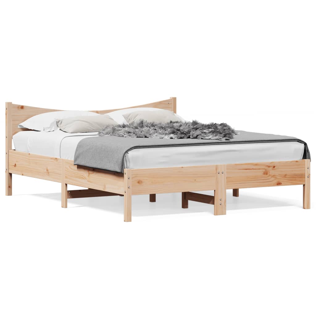 Bed frame without mattress 160x200 cm solid pine wood