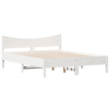 Cadre de lit sans matelas blanc 160x200 cm bois de pin massif