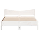 Cadre de lit sans matelas blanc 160x200 cm bois de pin massif