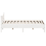 Cadre de lit sans matelas blanc 160x200 cm bois de pin massif