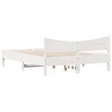 Cadre de lit sans matelas blanc 160x200 cm bois de pin massif