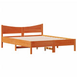 Cadre de lit sans matelas cire marron 160x200cm bois pin massif