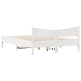 Bed frame without mattress white 150x200 cm solid pine wood