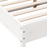 Bed frame without mattress white 150x200 cm solid pine wood