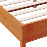 Cadre de lit sans matelas cire marron 150x200cm bois pin massif