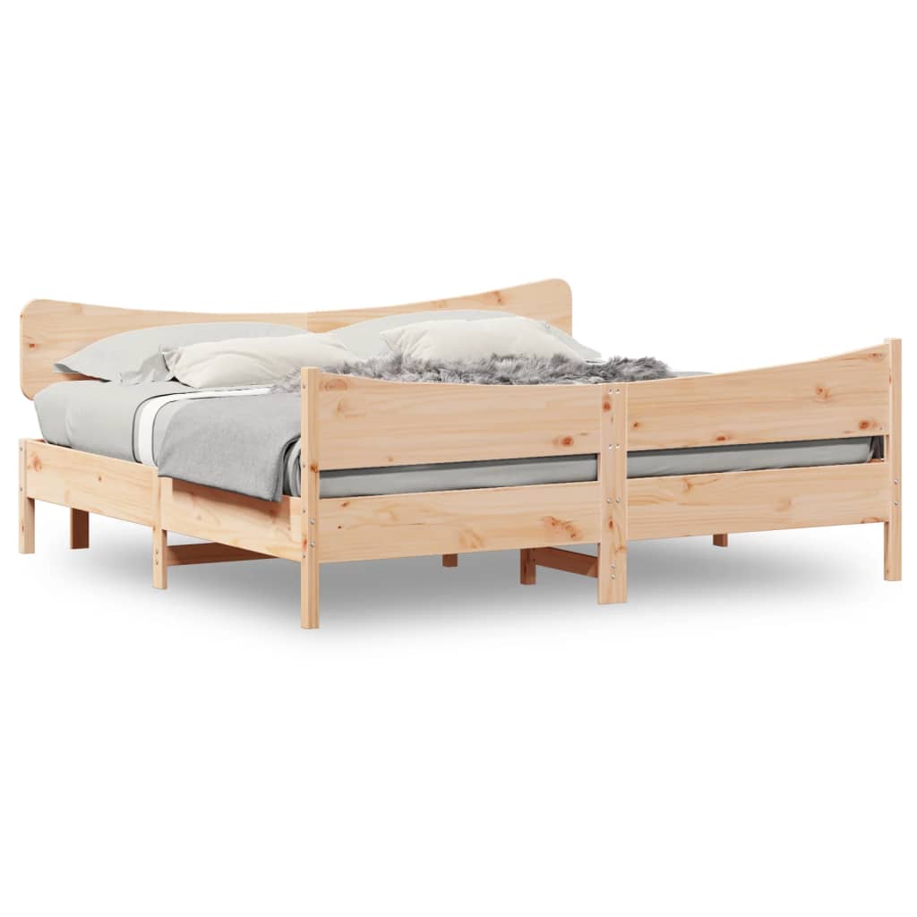 Cadre de lit sans matelas 200x200 cm bois massif de pin