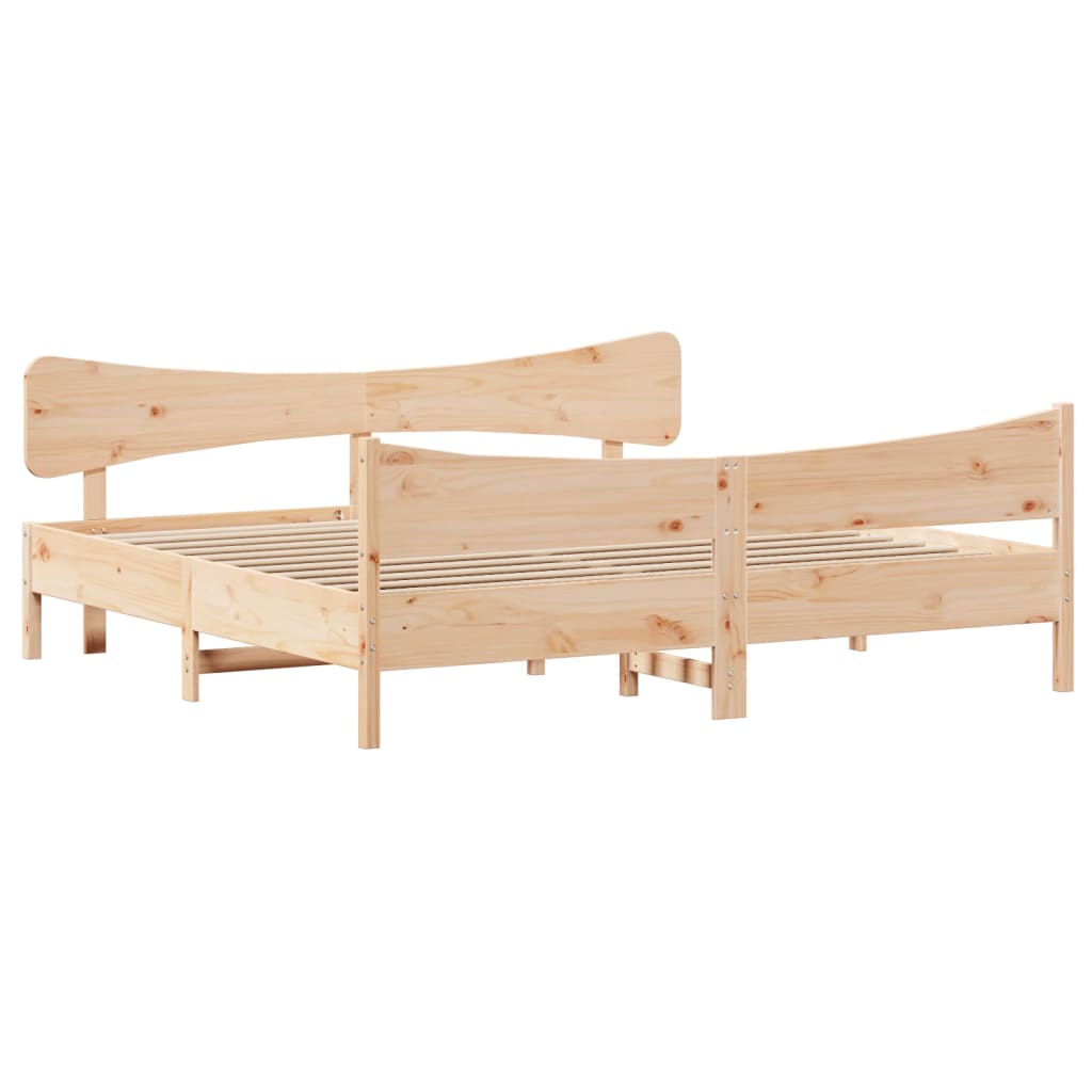 Cadre de lit sans matelas 200x200 cm bois massif de pin