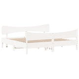 Cadre de lit sans matelas blanc 200x200 cm bois massif de pin