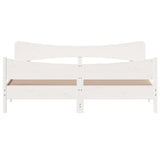 Cadre de lit sans matelas blanc 200x200 cm bois massif de pin