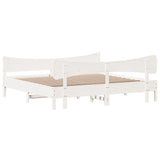 Cadre de lit sans matelas blanc 200x200 cm bois massif de pin