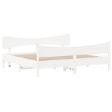 Cadre de lit sans matelas blanc 180x200 cm bois massif de pin