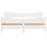 Cadre de lit sans matelas blanc 180x200 cm bois massif de pin