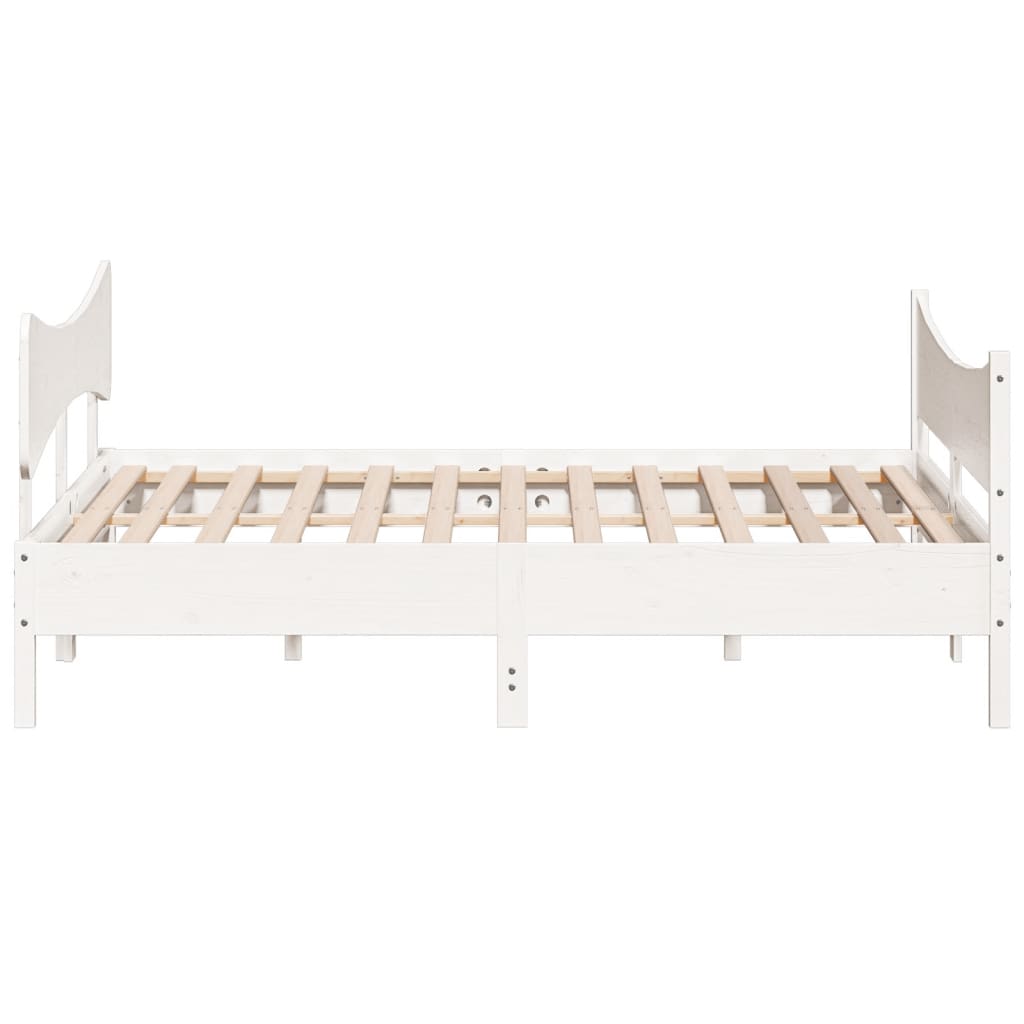 Cadre de lit sans matelas blanc 180x200 cm bois massif de pin