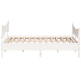 Cadre de lit sans matelas blanc 180x200 cm bois massif de pin