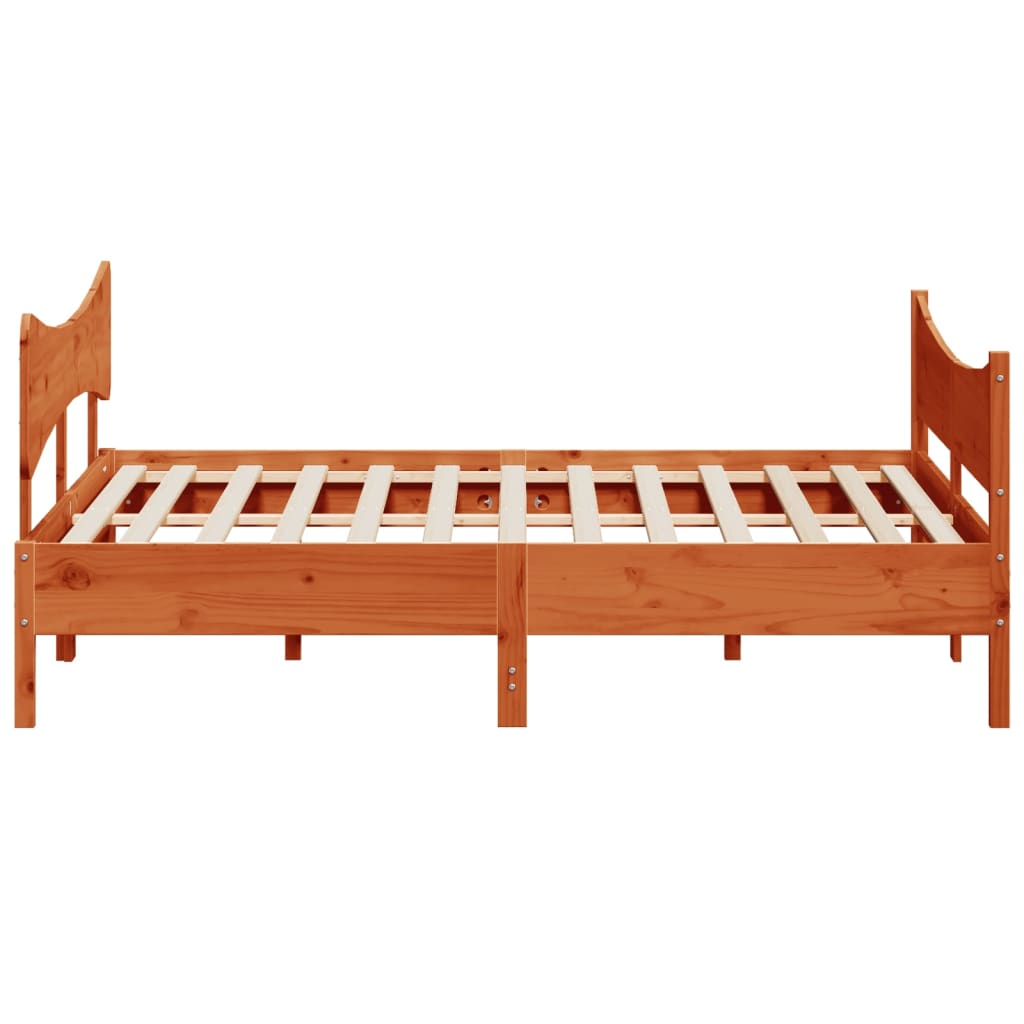 Cadre de lit sans matelas cire marron 180x200cm bois pin massif