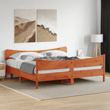 Cadre de lit sans matelas cire marron 180x200cm bois pin massif