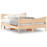 Bed frame without mattress 160x200 cm solid pine wood