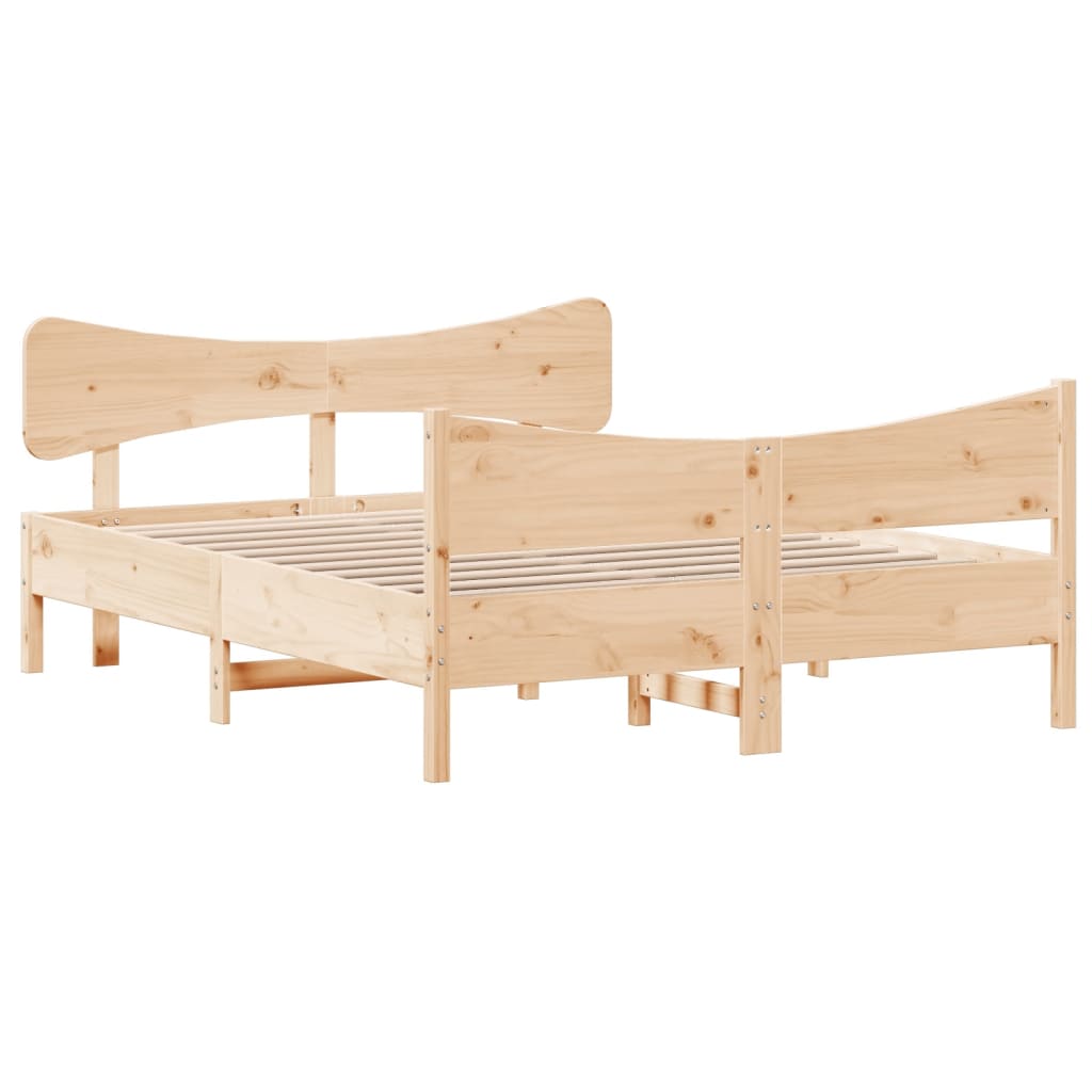 Bed frame without mattress 160x200 cm solid pine wood